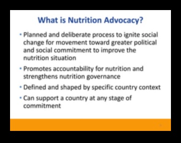 Uztura advokāts: pārmaiņu virzīšana sabiedrības veselībā